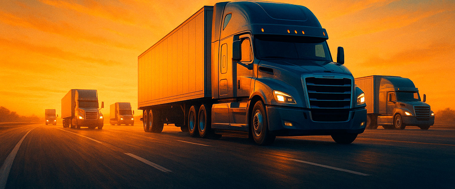 Truck on a winding road
